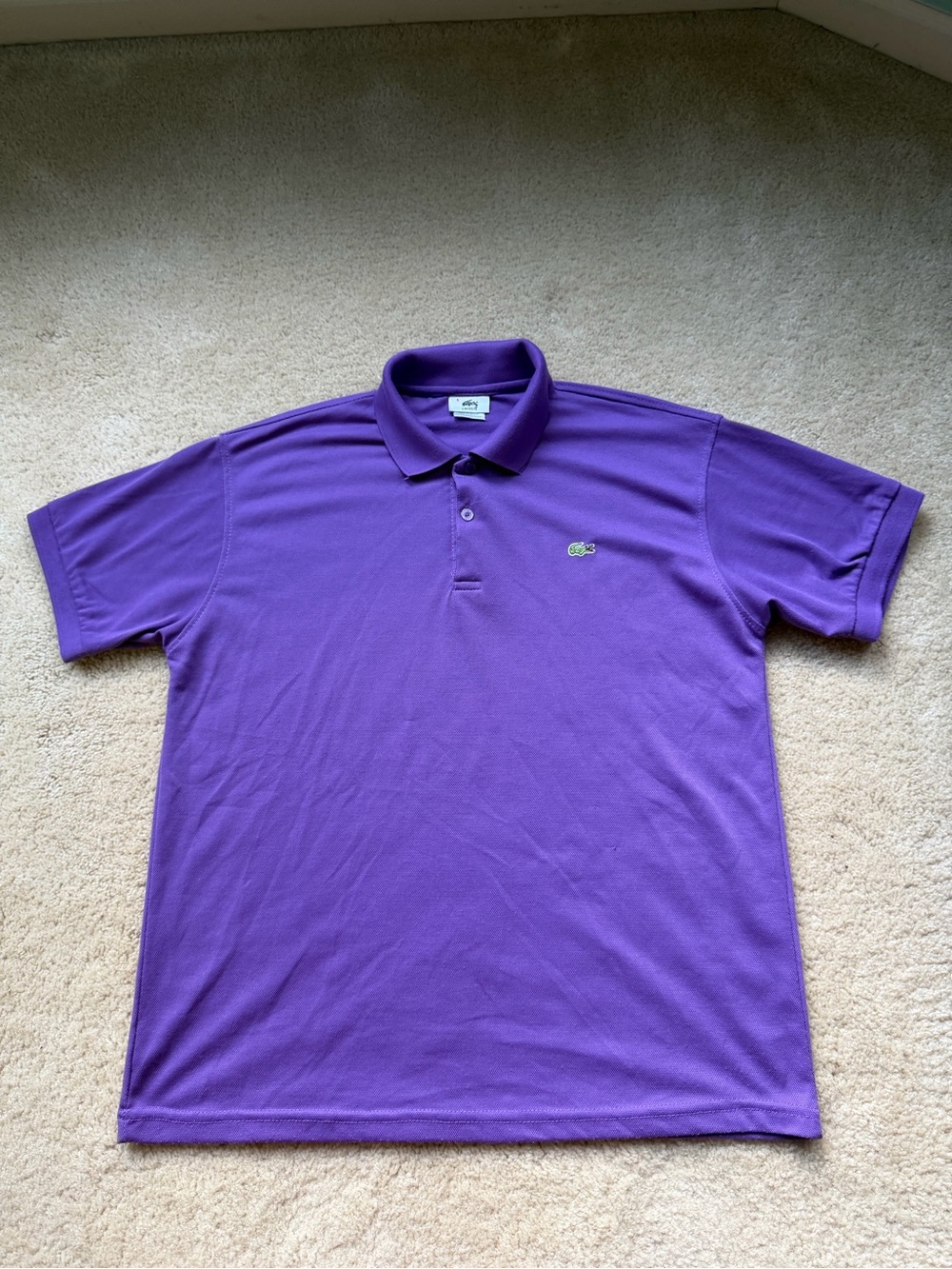 Chemise Lacoste France Men’s Purple Polo Shirt - Size 6 (XL) - GUC